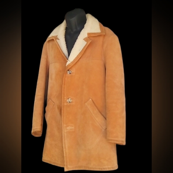 JC Penny Vintage Cowhide leather and wool Coat. Mens Make a great school coat. - Picture 1 of 7